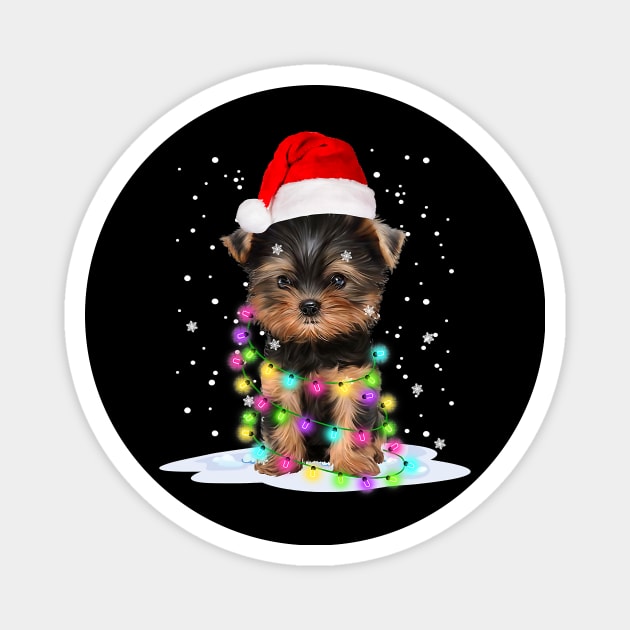 Yorkshire Terrier Dog Light Christmas Magnet by IainDodes